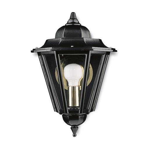 [W4L209363] Applique classique ELITE 6 Apply medium M Mat. IP44 E27 42W Verre gelé Noir
