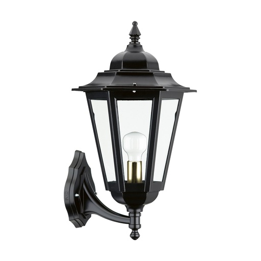 [W4L209375] Applique classique ELITE 6 Large IP44 E27 42W Verre transparent Noir