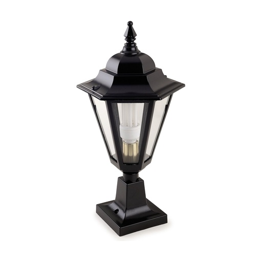 [W4L209377] Borne classique ELITE 6 IP44 E27 42W 520mm Verre gelé Noir