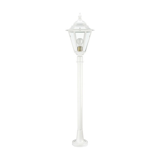 [W4L209384] Borne classique ELITE 6 IP44 E27 42W 1240mm Verre gelé Blanc