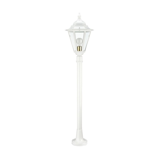 [W4L209386] Borne classique ELITE 6 IP44 E27 42W 1240mm Verre transparent Blanc