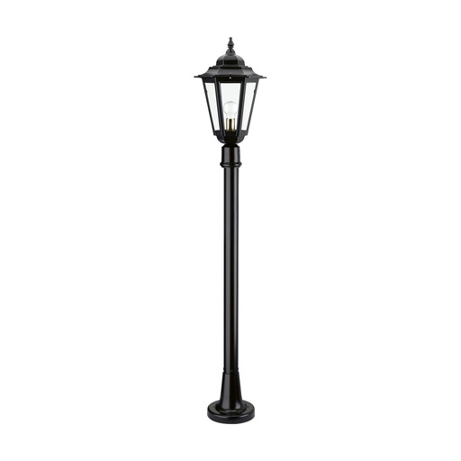 [W4L209387] Borne classique ELITE 6 IP44 E27 42W 1240mm Verre transparent Noir