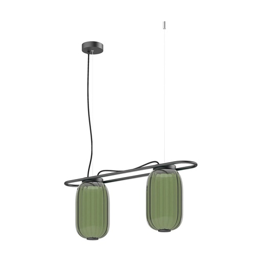 [W4L209642] Suspension KRISTA D163 Phase coupée C LED SMD AC 2x4W 363lm CRI90 2700K Vert Noir