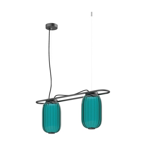 [W4L209643] Suspension KRISTA D163 Phase coupée C LED SMD AC 2x10W 830lm CRI90 2700K Noir Bleu