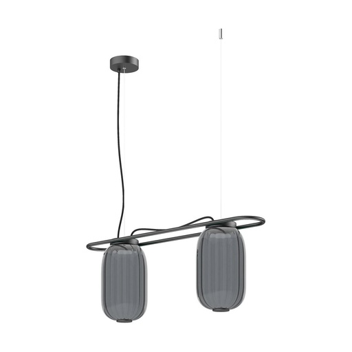 [W4L209644] Suspension KRISTA D163 Phase coupée C LED SMD AC 2x4W 363lm CRI90 2700K Fumé gris Noir
