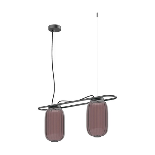 [W4L209645] Suspension KRISTA D163 Phase coupée C LED SMD AC 2x4W 363lm CRI90 2700K Sherry Noir