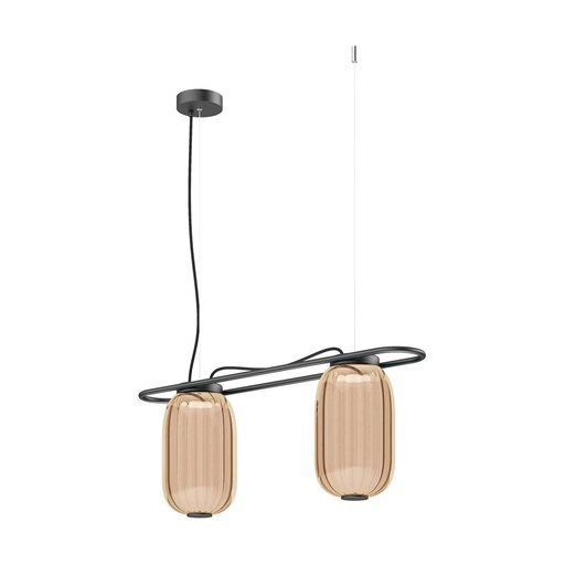 [W4L209646] Suspension KRISTA D163 Phase coupée C LED SMD AC 2x4W 363lm CRI90 2700K Salmón Noir