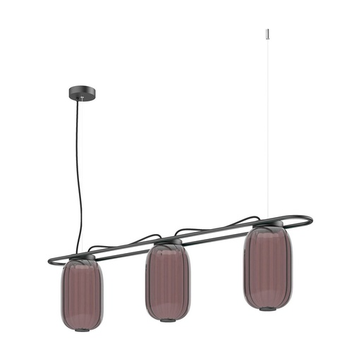 [W4L209650] Suspension KRISTA D163 Phase coupée C LED SMD AC 3x4W 363lm CRI90 2700K Sherry Noir