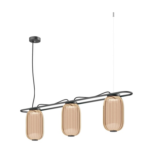 [W4L209651] Suspension KRISTA D163 Phase coupée C LED SMD AC 3x4W 363lm CRI90 2700K Salmón Noir