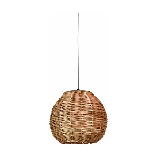 [W4L209678] Suspension NATURAL Small E27 15W Noir Mimbre oscuro