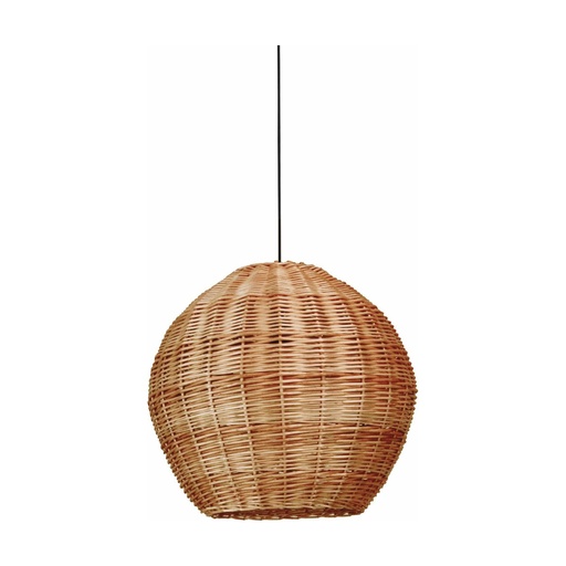 [W4L209680] Suspension NATURAL Medium E27 15W Noir Mimbre oscuro