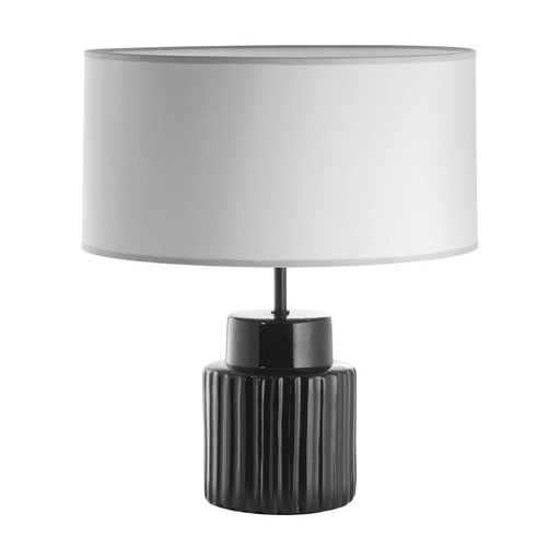 [W4L209794] Lampe à poser CERAMIC E27 15W Noir Coton gris