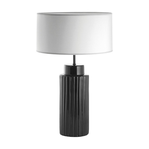 [W4L209797] Lampe à poser CERAMIC E27 15W Noir Coton gris
