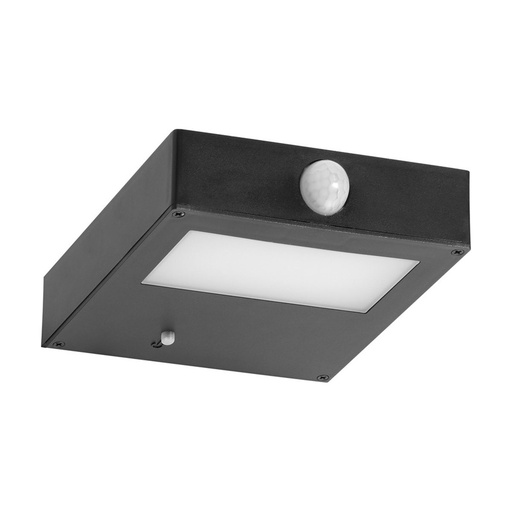 [W4L209936] Applique solaire TONA IP44 LED SMD 6W 600lm CRI80 3000K Crépuscule,Mouvement Noir