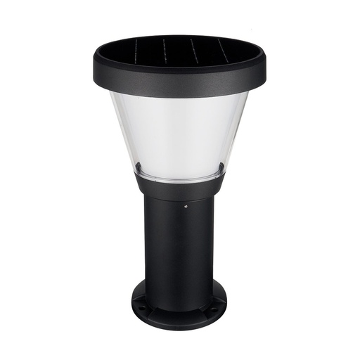 [W4L209940] Borne solaire ERGO IP65 LED SMD 4.50W 435lm(250lm)/445lm(250lm) CRI80 3000K/4000K 90º Crépuscule 380mm Noir