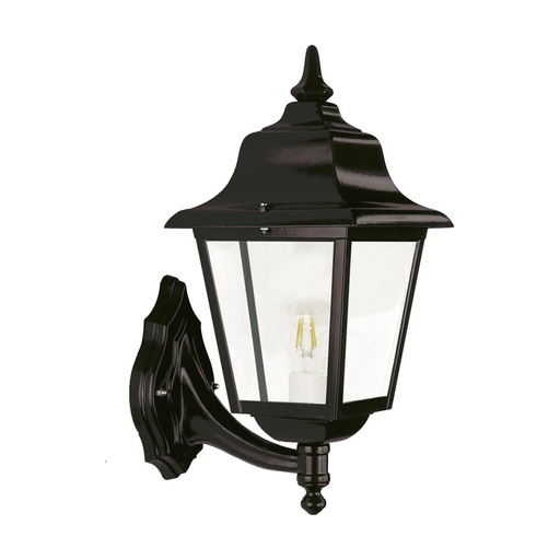 [W4L210608] Applique ROB IP44 E27 42W Verre transparent Noir