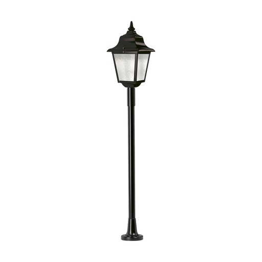 [W4L210616] Borne classique ROB IP44 E27 42W 1210mm Verre gelé Noir