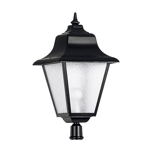 [W4L210620] Luminaire pour mât ROB IP44 E27 70W 560mm Verre gelé Noir