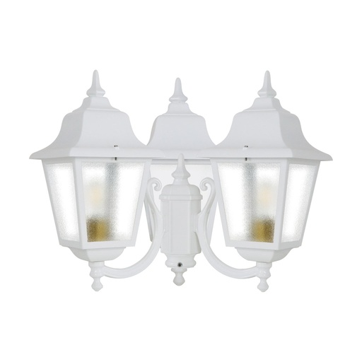 [W4L210627] Luminaire pour mât 3 bras ROB IP44 E27 3x42W 440mm Verre gelé Blanc