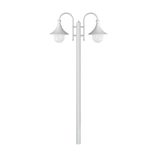 [W4L210686] Pôle classique à 2 bras TROM IP44 E27 2x42W 2080mm Blanc