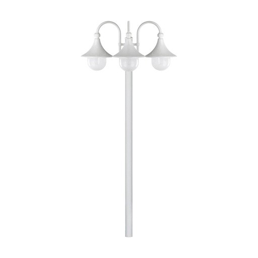 [W4L210688] Pôle classique 3 bras TROM IP44 E27 3x42W 2080mm Blanc
