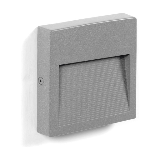 [W4L211002] Applique asymétrique SLIM Square IP65 LED SMD 3W 367lm(86lm) CRI90 3000K 42º/85º Gris