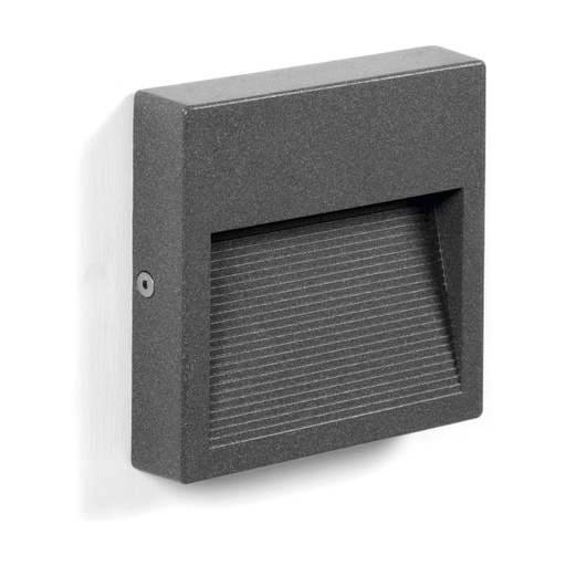 [W4L211005] Applique asymétrique SLIM Square IP65 LED SMD 3W 389lm(92lm) CRI90 4000K 42º/85º Anthracite
