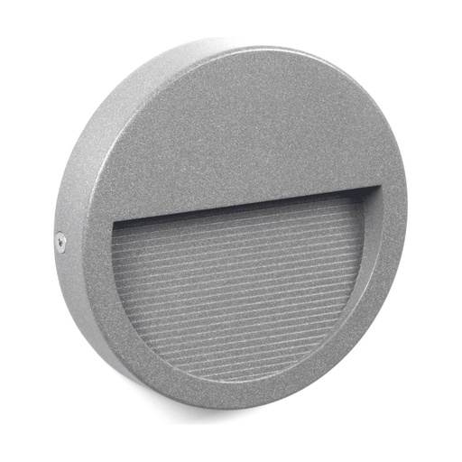 [W4L211010] Applique asymétrique SLIM Round IP65 LED SMD 4W 545lm CRI90 3000K 42º/85º Gris