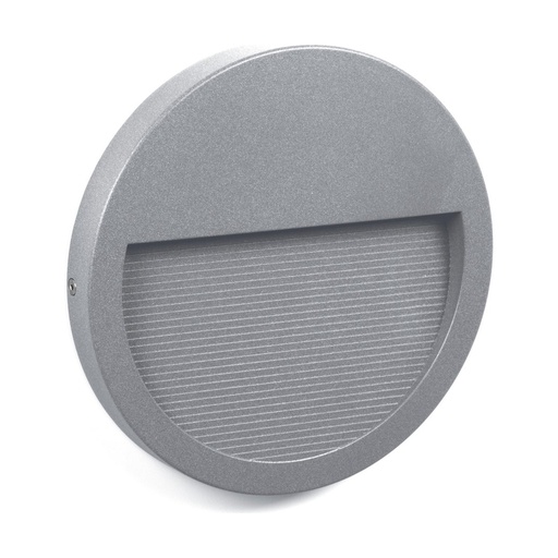 [W4L211014] Applique asymétrique SLIM Round IP65 LED SMD 9W 1100lm CRI90 3000K 38º/78º Gris