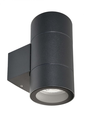 [W4L009168] Surfacemountedwalllamp,AchernarUpandDown,constantvoltage,220-240VAC/50-60Hz,numberofbases:2,GU10,2xmax.35,00W,aluminumdiecasting,BlackgreyRAL7021,IP65