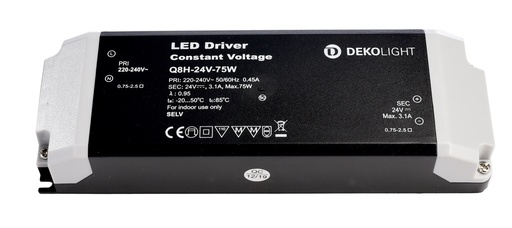 [W4L009490] LED-Powersupplyunit,BASIC,CV,Q8H-24-75W,inputvoltage:220-240VAC/50-60Hz,outputvoltage:24VDC,outputcurrent:0-3100mA,75,00W,IP20