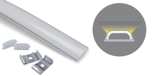 [W4L022008] Profilé aluminium souple, 2000mm, diffuseur opale, pour ruban 10-13mm
