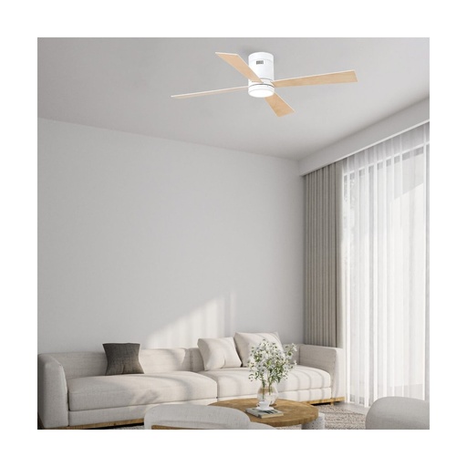 [W4L022525] CEILING FAN WHITE MAPLE WOOD-WHITE LED 15W 