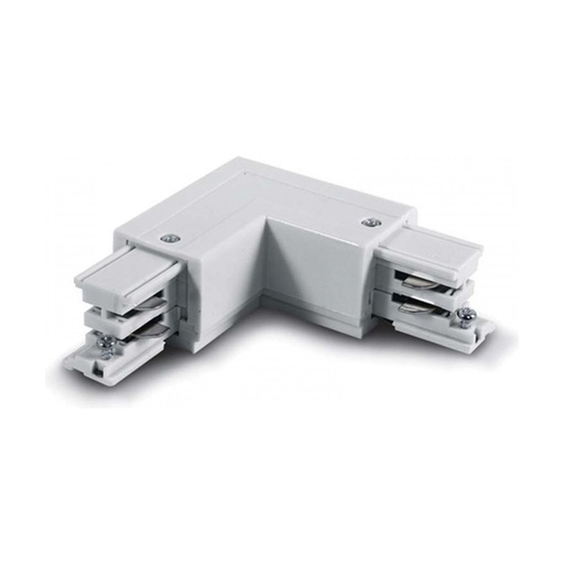 [W4L022590] LEFT CORNER FOR 3 CIRCUIT LIGHTING TRACK WHITE 100-240V