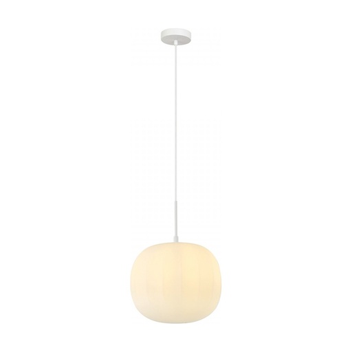[W4L022770] GLASS PENDANT LAMP  1XE27 MAX 40W FROST WHITE GLASS &  MATT WHITE METAL