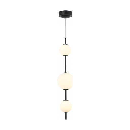[W4L022776] LED PENDANT LIGHT 12W  3000K GLASS &METAL  WHITE-BLACK