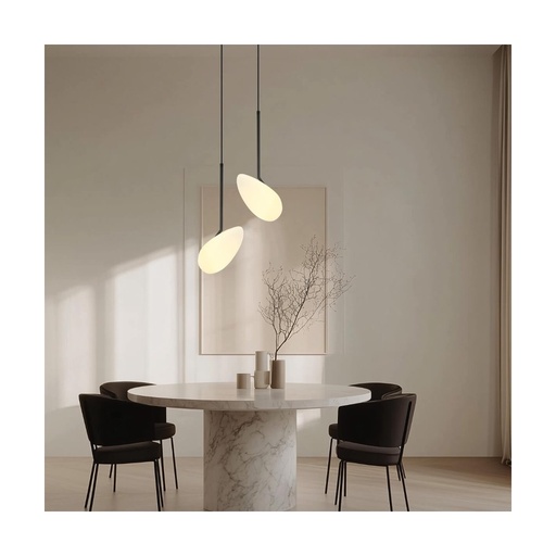 [W4L022872] PENDANT LIGHT LED 5W 3000K METAL GLASS BLACK