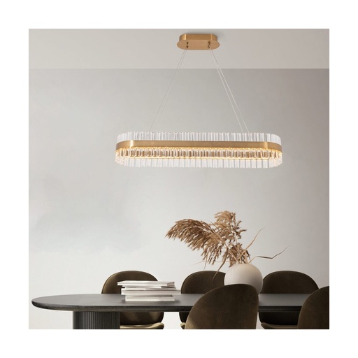 [W4L023009] PENDANT LED LIGHT 68W 3000K STEEL GLASS GOLD