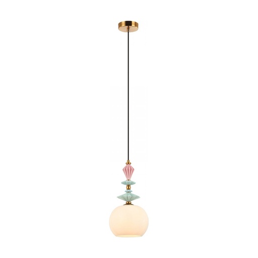 [W4L023043] PENDANT LIGHT 1XE27 MAX 40W OPAL WHITE GLASS & CERAMICS