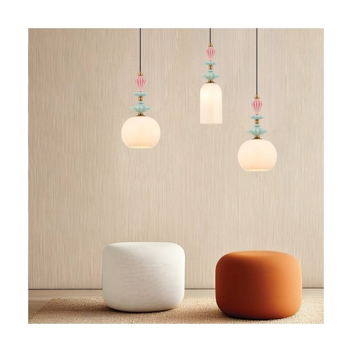 [W4L023108] PENDANT LIGHT 3XE27 METAL/CERAMIC/OPAL GLASS 