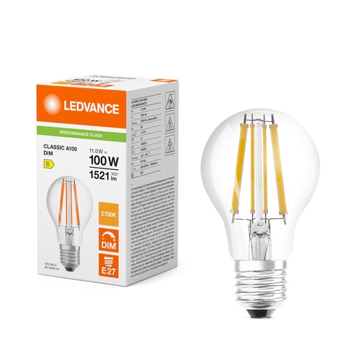 [W4L467215] LEDCLA100DIM 11W 827 FILCL E27 P  LEDV 