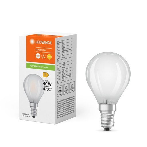 [W4L467728] LED CLP40 4W 827 FILFR E14 P    LEDV 