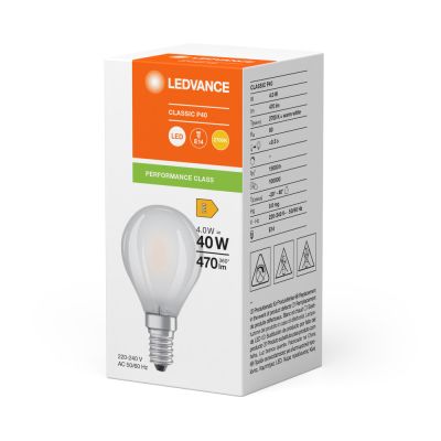 [W4L467739] LED CLP40 3.4W 827 FILFR E14 P   LEDV 