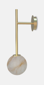 [W4L472468] Royal Wall Single Arm - Gold structure and base, and alabaster sphere