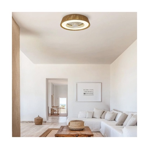 [W4L473788] CEILING FAN, METAL-HEMP ROPE 33W LED
