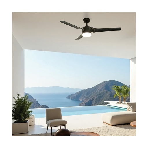 [W4L473791] PENDANT FAN BLACK MATT, METAL-ABS BLADES WITHOUT LIGHT IP44
