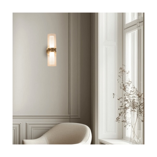 [W4L473803] SCONCE LIGHT LED 12W 3000K METAL-GLASS GOLD 
