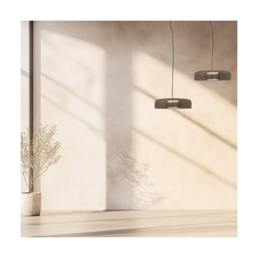 [W4L473838] PENDANT LED LIGHT 15W 3000K METAL-GLASS BLACK 