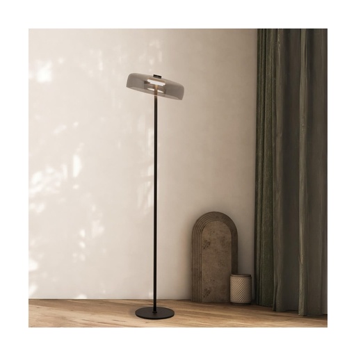 [W4L473840] FLOOR LED LIGHT 15W 3000K METAL-GLASS BLACK 