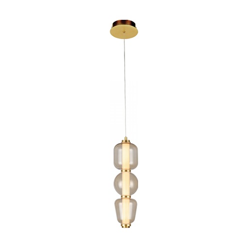[W4L473847] PENDANT LED LIGHT 12W 3000K METAL-GLASS,GOLD-CHAMPAGNE